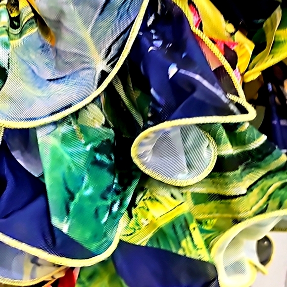 CQ by CQ Navy with Tropical Deep V Ruffled Cap Sleeve. - Picture 14 of 15